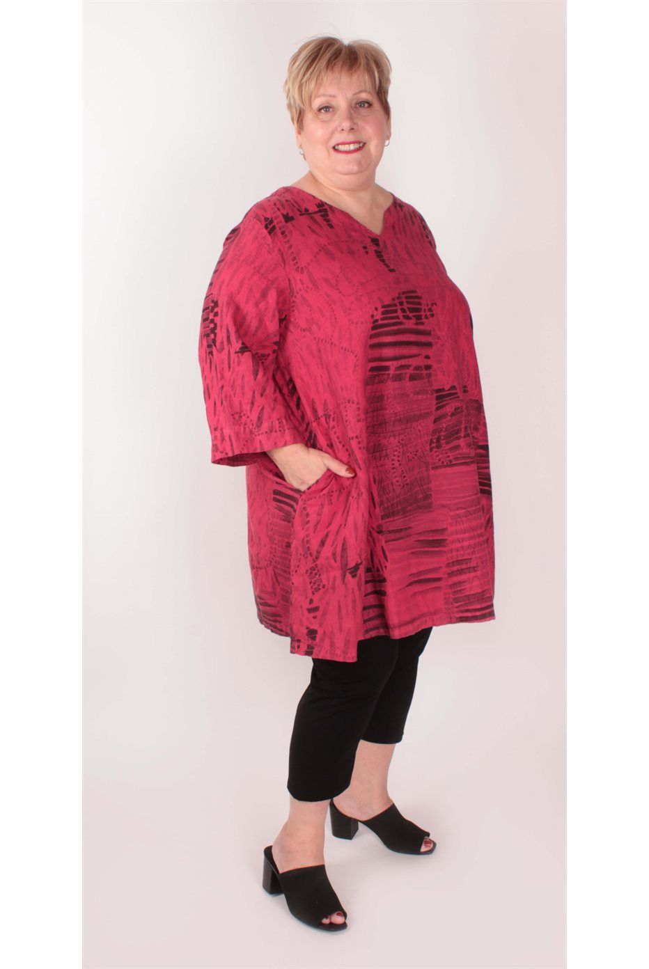 Rasberry Linen Tunic